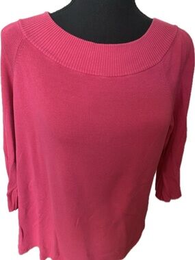 Talbots Pink Ribbed Boatneck Sweater